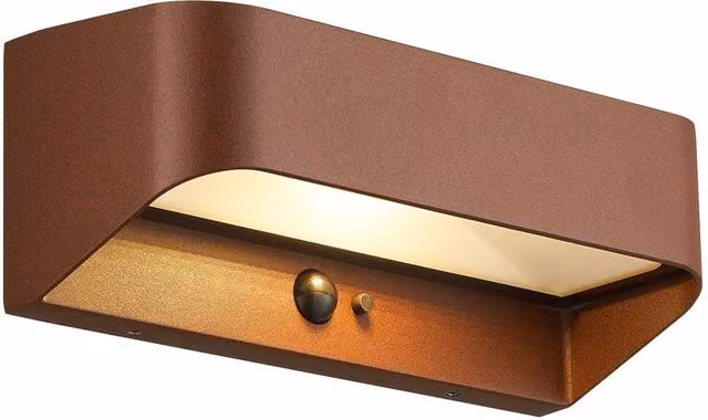 Nordlux Marcellio Solar LED Outdoor Wall Light in Brown Metal with Motion Sensor, IP54 Rated