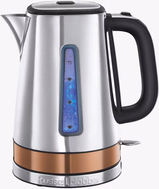 Russell Hobbs Luna Quiet Boil Stainless Steel Kettle in Silver and Copper