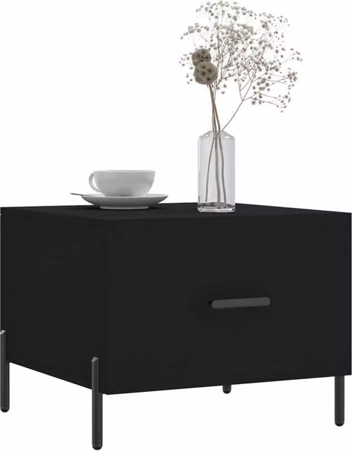 Berkfield Home Modern Black Square Coffee Table, W/D/H: 50 x 50 x 40 cm