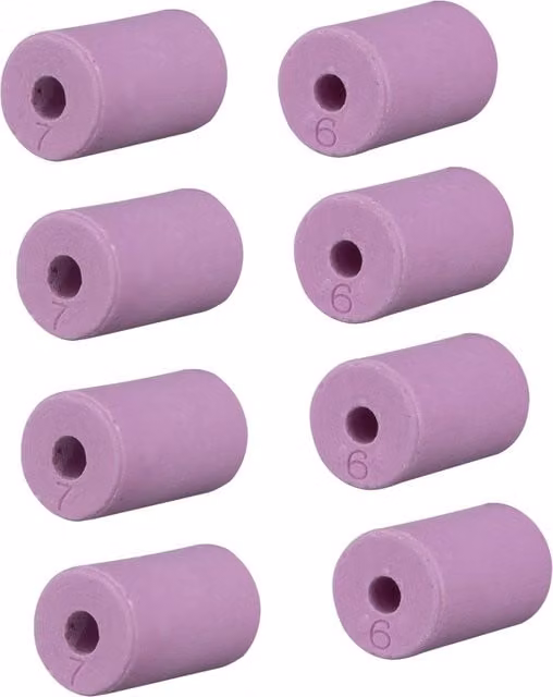 SwitZer Ceramic Blast Gun Nozzles 6mm and 7mm, 8 Piece Set, Pink