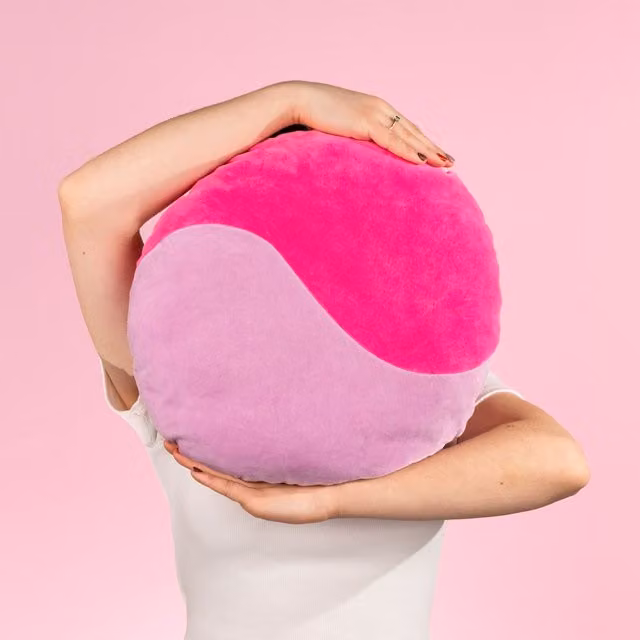Heya Home Unity Round Cotton Velvet Ready Filled Cushion in Purple, W/D/H: 40 x 40 x 40 cm