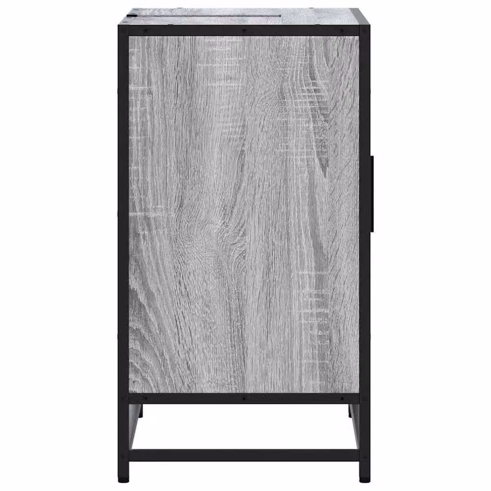 Berkfield Home Elegant Grey Sonoma Bathroom Sink Cabinet with Hinged Doors and Open Shelf, W/D/H: 65 x 33 x 60 cm – 4