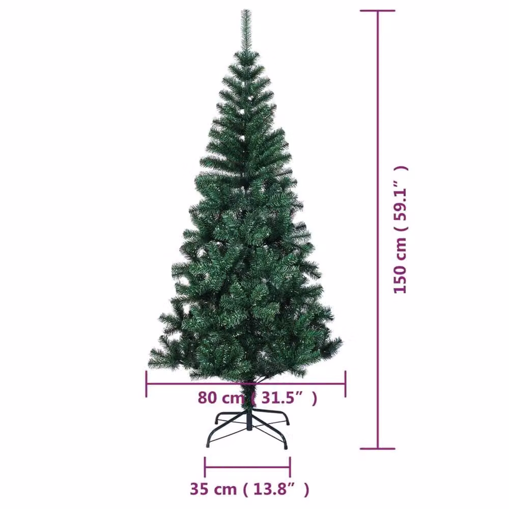 Berkfield Home Beautiful Green Artificial Christmas Tree with Iridescent Tips, Height: 150 cm – 7