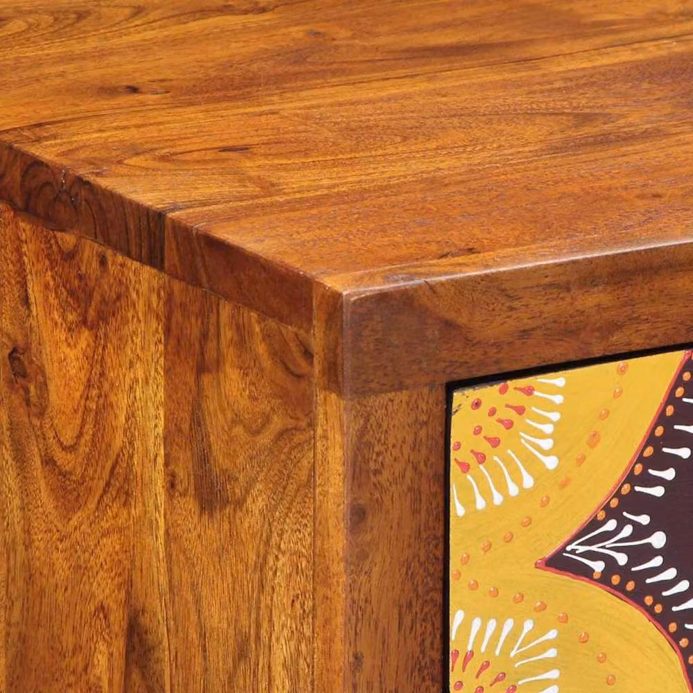 Berkfield Home Telephone Stand in Honey Brown, Solid Acacia Wood, W/D/H: 40 x 35 x 75 cm – 4