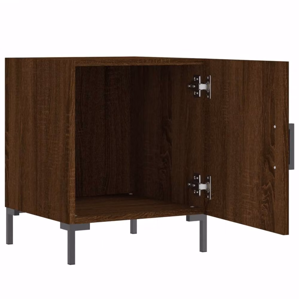 Berkfield Home Set of 2 Brown Oak Bedside Cabinets, W/D/H: 40 x 40 x 50 cm – 3