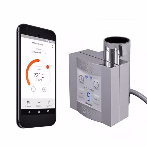 Terma Smart Heating Element with Blue Controller and Chrome Finish – 1