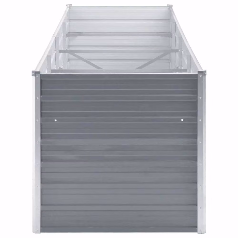 Berkfield Home Garden Galvanised Steel Raised Bed in Grey, W/D/H: 320 x 80 x 77 cm – 3
