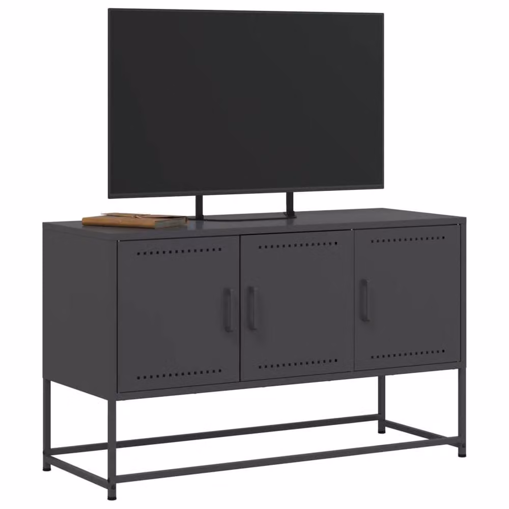 Berkfield Home Industrial Black Matt Metal TV Cabinet W/D/H: 100.5 x 39 x 60.5 cm – 4
