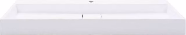 Berkfield Home Chic Rectangular Countertop Wash Basin in White Mineral Cast, W/D/H: 120 x 46 x 11 cm