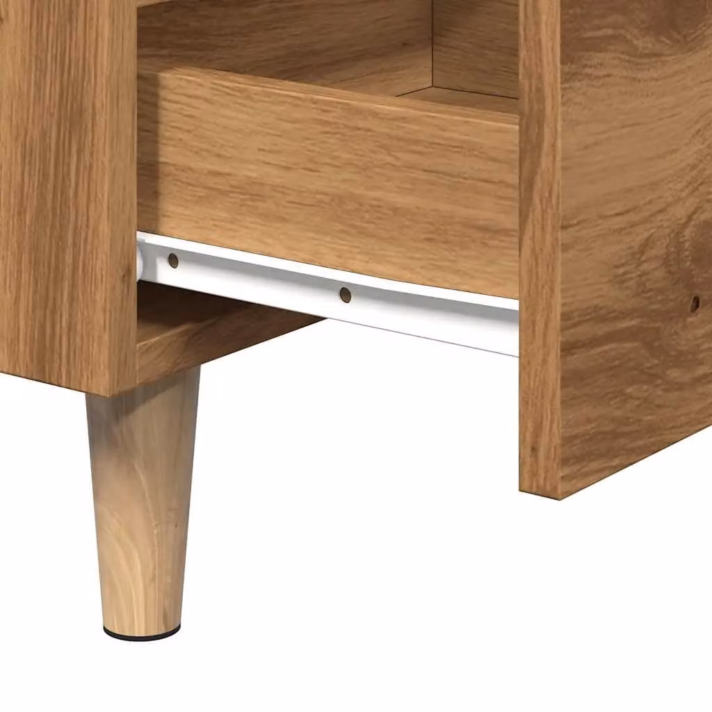Berkfield Home Artisan Oak Bedside Cabinet in Brown, W/D/H: 40 x 35 x 69 cm – 4