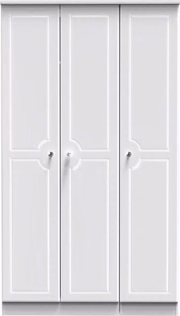 Ready Assembled 2 U Stratford 3 Door Wardrobe in White Glossy Finish