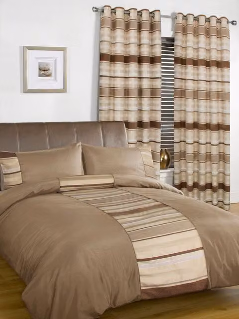 Rapport Home Polycotton Duvet Cover and Pillowcase Set in Beige, W/D/H: 90 x 200 cm