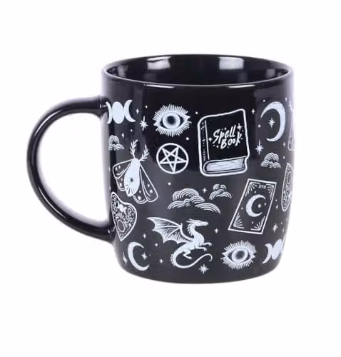 Something Different Wholesale Spellbound Secrets Mystical Print Mug in Black – 1