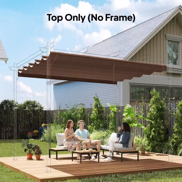 Outsunny Replacement Pergola Canopy Top in Brown, 255 cm