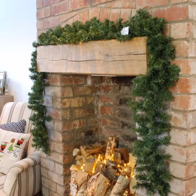 Samuel Alexander Green Plain Pine Christmas Garland Decoration W/D/H: 270 x 25 x 25 cm
