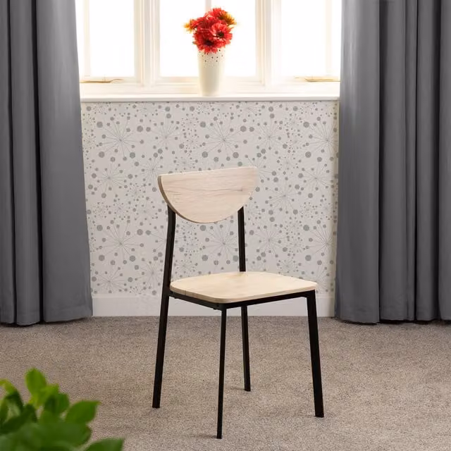 Seconique Riley Scandinavian Dining Chair in Black