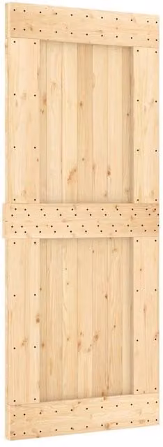 Berkfield Home Narvik Rustic Sliding Door in Solid Pine Wood, Beige, W: 85 cm, H: 210 cm