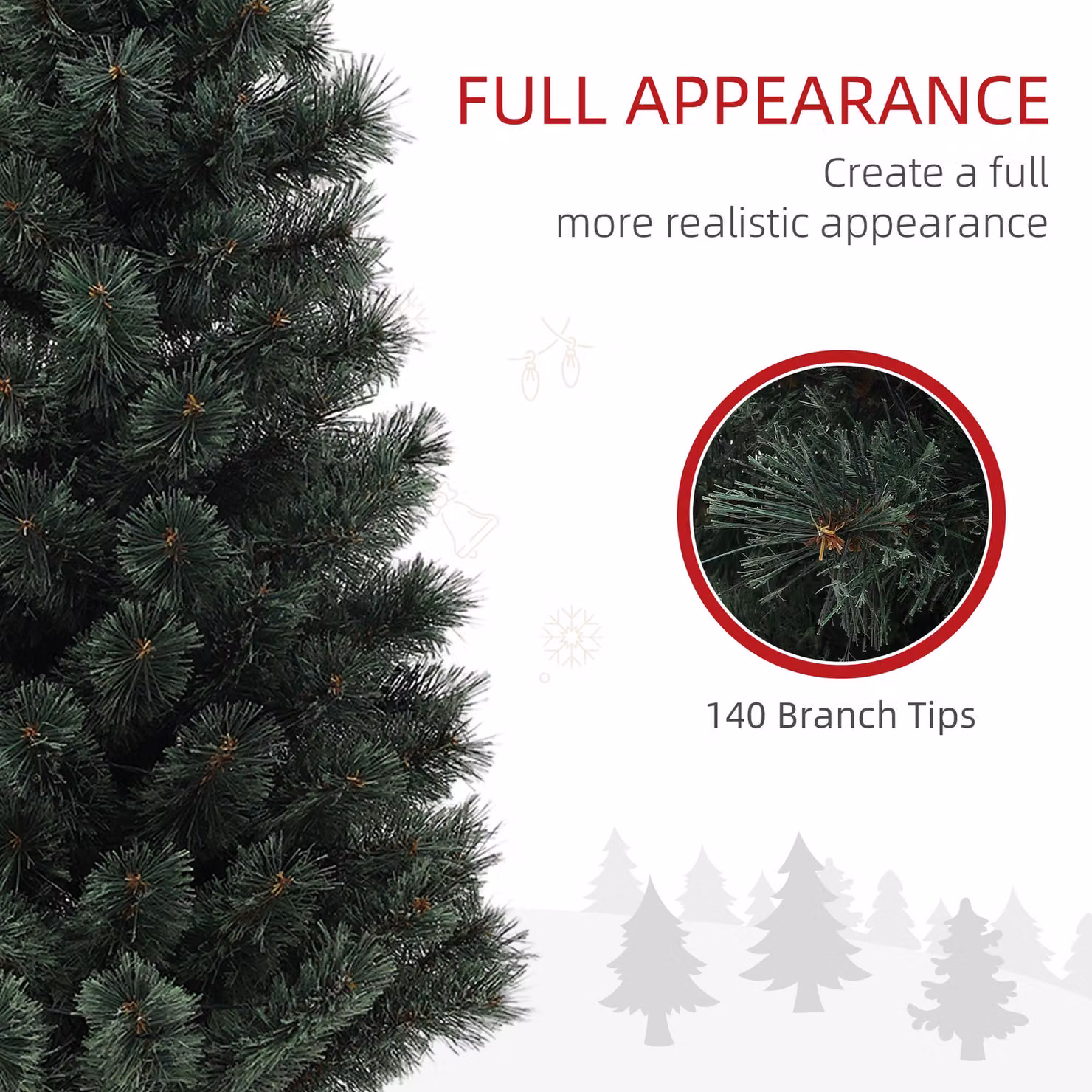 HOMCOM 4ft Small Green Christmas Tree with 80 Warm White LED Lights, 8 Modes and Remote Control – 5