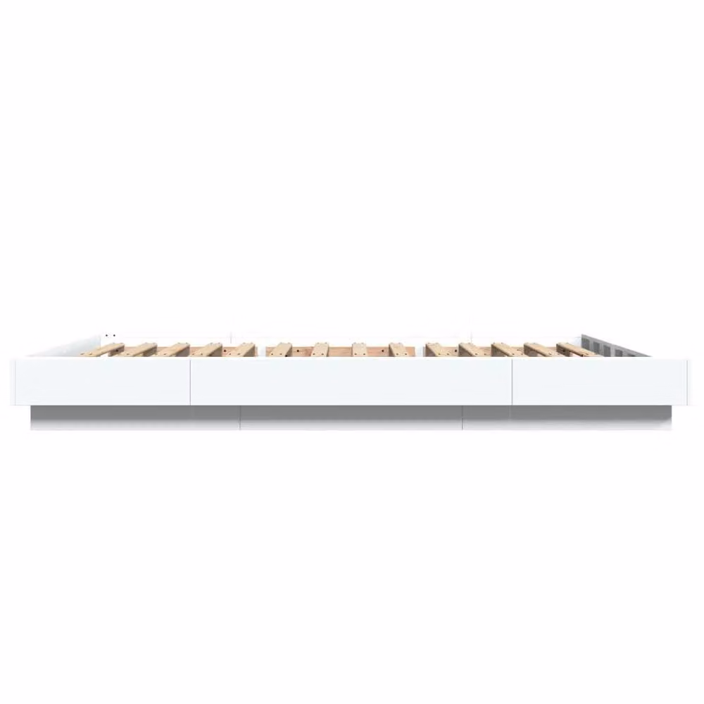 Berkfield Home Modern White Bed Frame with LED Under-Bed Lighting and USB Charging Port, W/D/H: 120 x 190 cm – 4