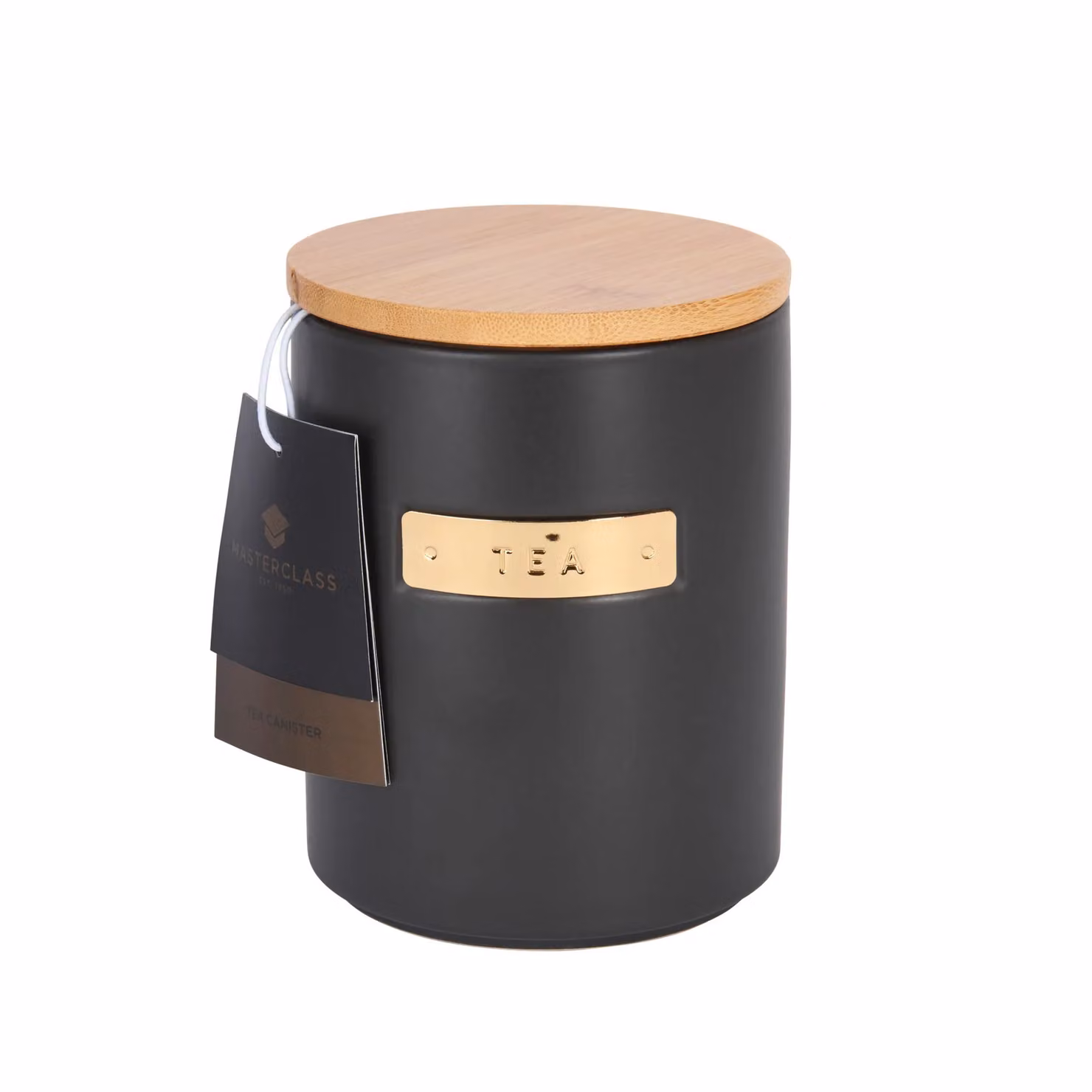 MasterClass Stoneware and Bamboo Airtight Tea Caddy, 1 l, Black – 6