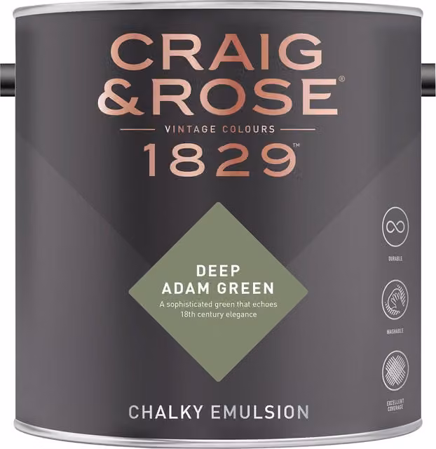Craig and Rose Chalky Matt Emulsion in Deep Adam Green