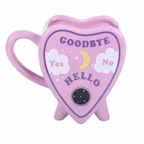 Something Different Wholesale Pink and Purple Planchette Heart Shaped Ceramic Mug W/D/H: 10 x 12.9 x 6.2 cm