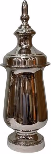 Minster Decorative Ceramic Ginger Jar in Silver, W: 17 cm, D: 17 cm, H: 50 cm – 1