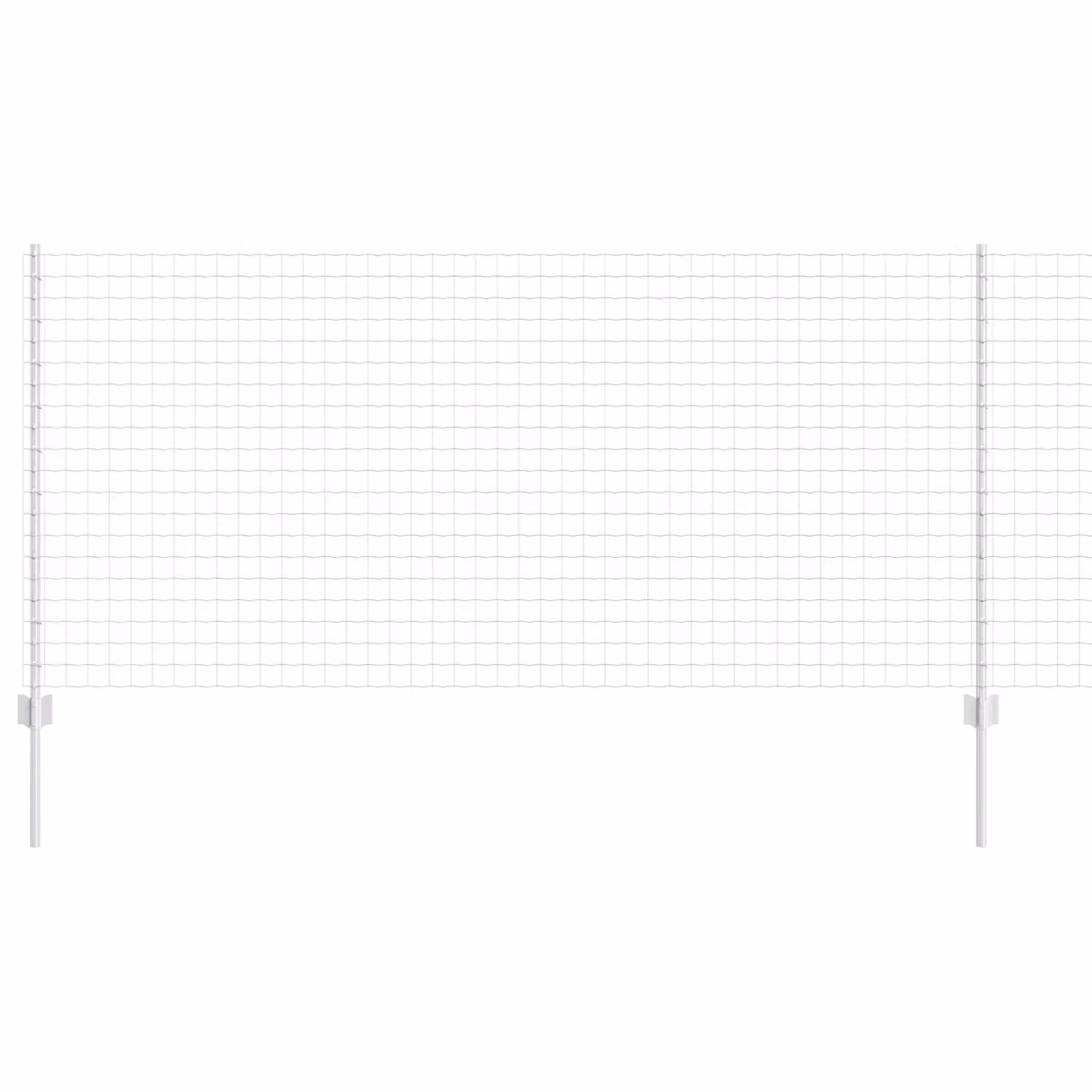 Berkfield Home Euro Fence with 10 U Posts, Galvanised Steel, Silver, W: 10 m, H: 1 m – 2