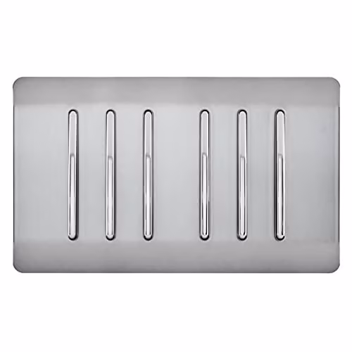 Trendi Modern Silver Chrome Plastic Mains Light Switch