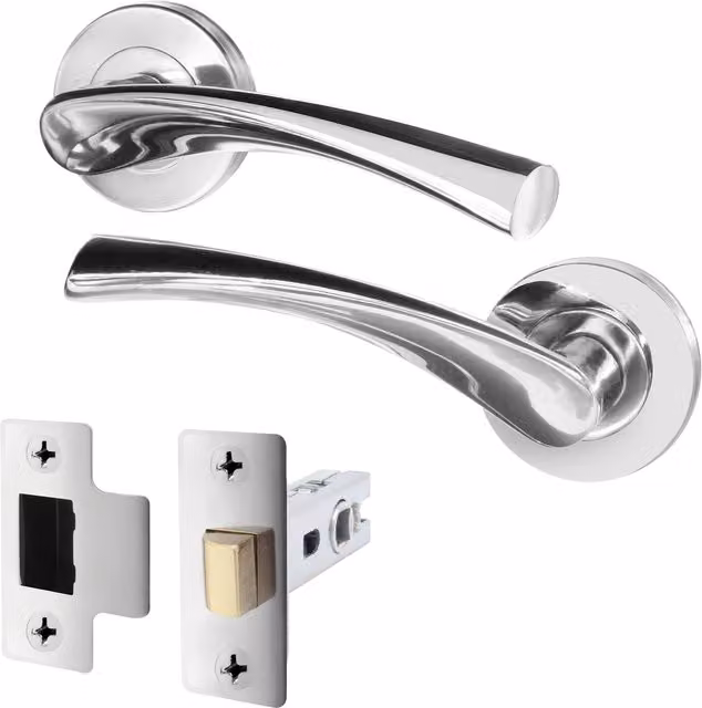 AFIT Chrome Door Handle and Latch Set