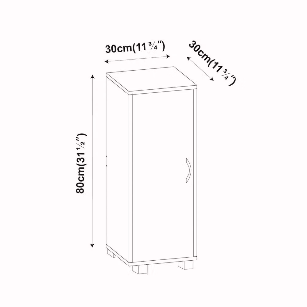 Havendro Modern Grey Wooden 1 Door Corner Storage Cabinet with Internal Shelves – 2