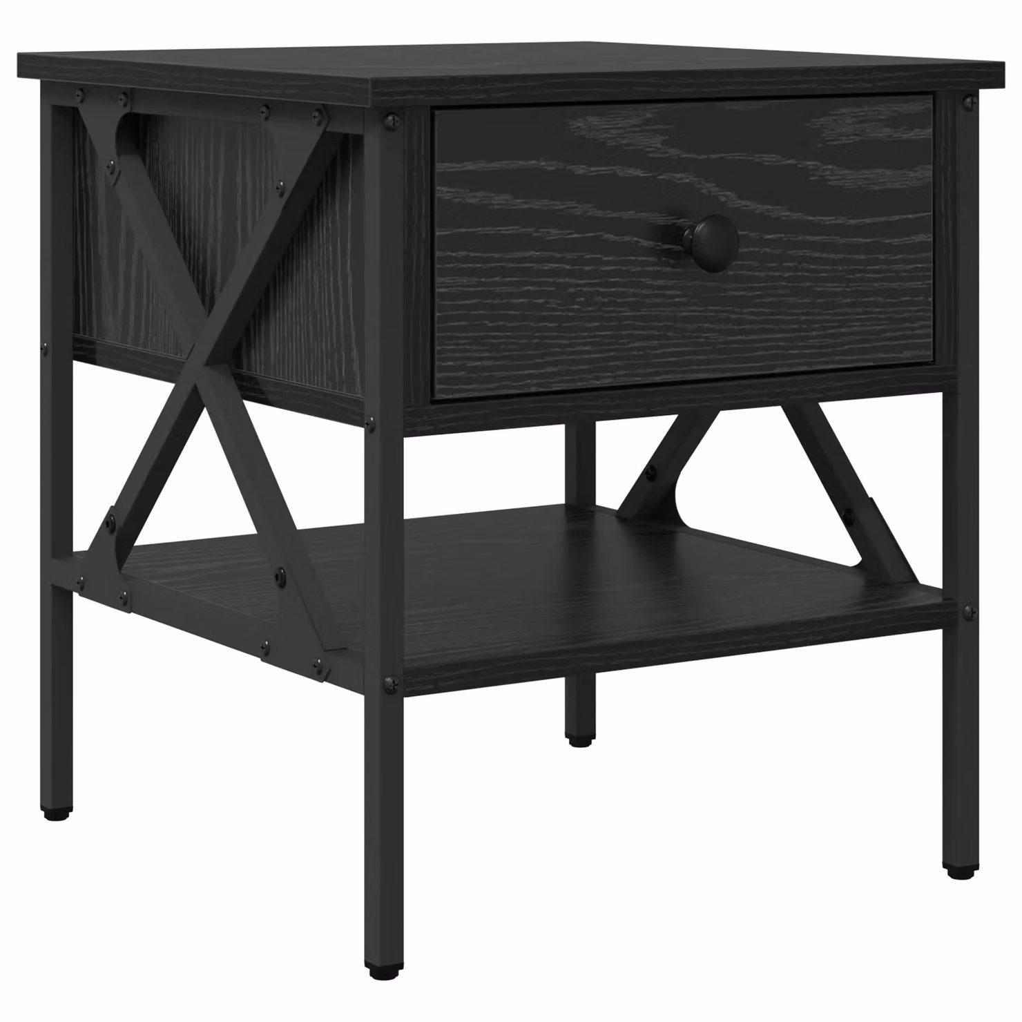 Berkfield Home Black Oak Bedside Table W/D/H: 40 x 42 x 45 cm – 2