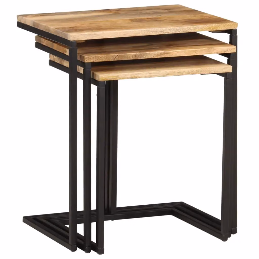 Berkfield Home Nesting Tables, Set of 3, Solid Acacia Wood, Brown – 3