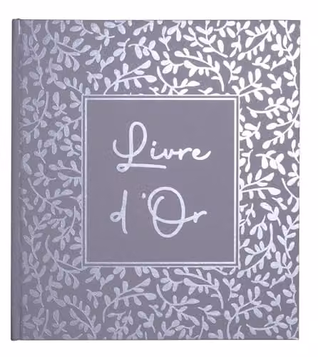 Exacompta Autentik Guest Book in Blue Grey with 140 Blank White Pages, W: 21 cm x H: 19 cm