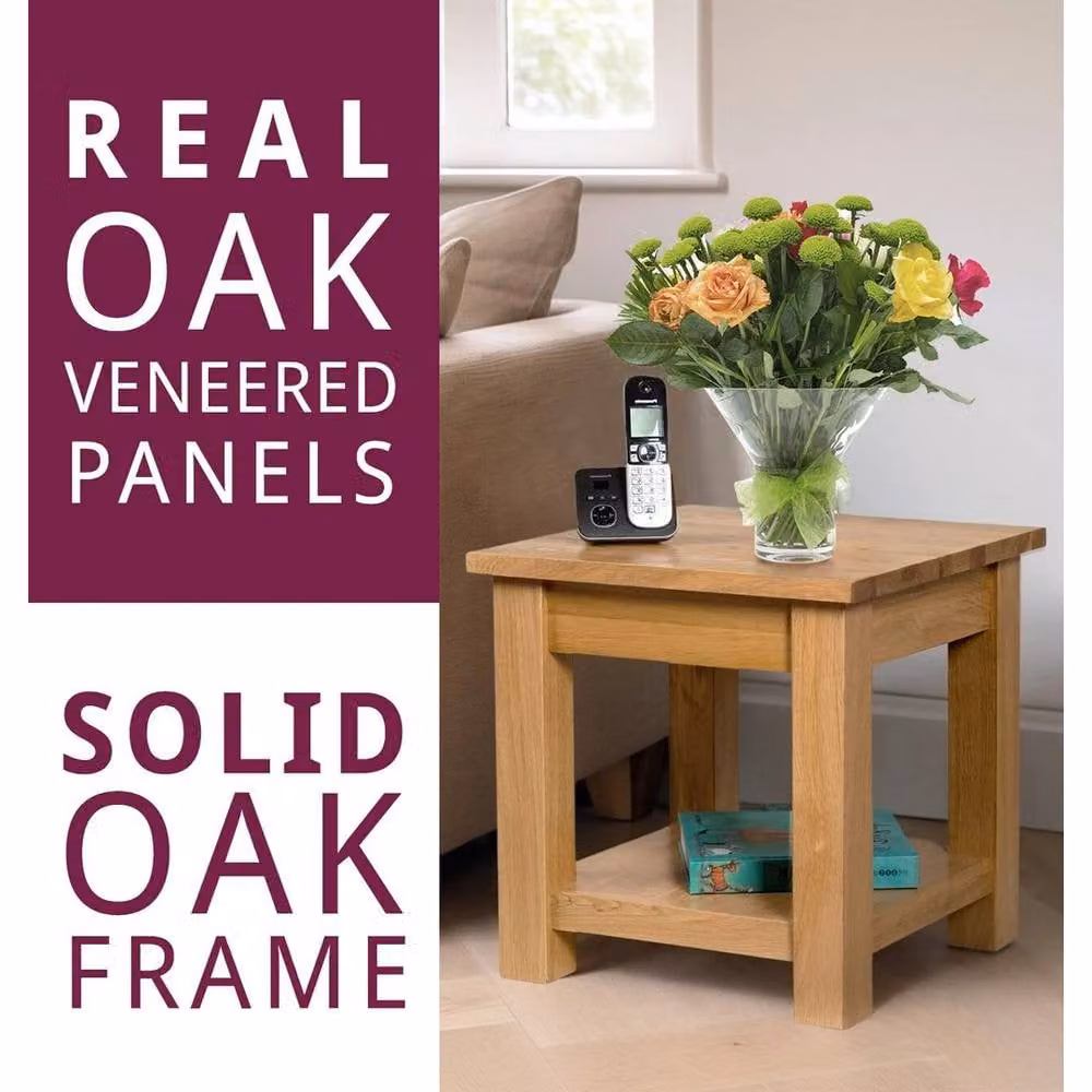 FORGEVIO Small Square Oak Coffee Table in Light Oak – 4