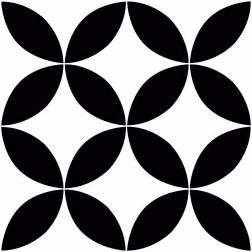 FloorPops FP3301 Starlight Self-Adhesive Art Deco Floor Tiles, Black, W: 30.48 cm, L: 30.48 cm, T: 0.15 cm