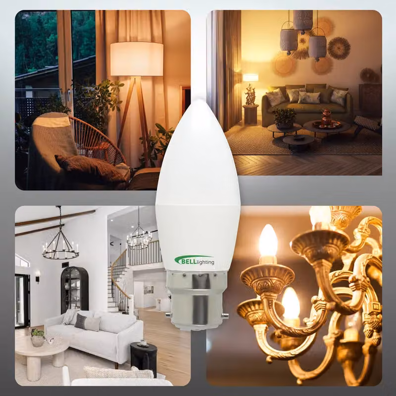 BELL Lighting Dimmable B22 Candle LED Bulbs, Cool White, Pack of 3 – 3