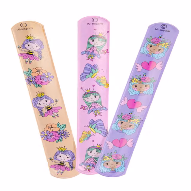 LG-Imports Pack of 12 Princess Snap Bracelets in White and Multicolour