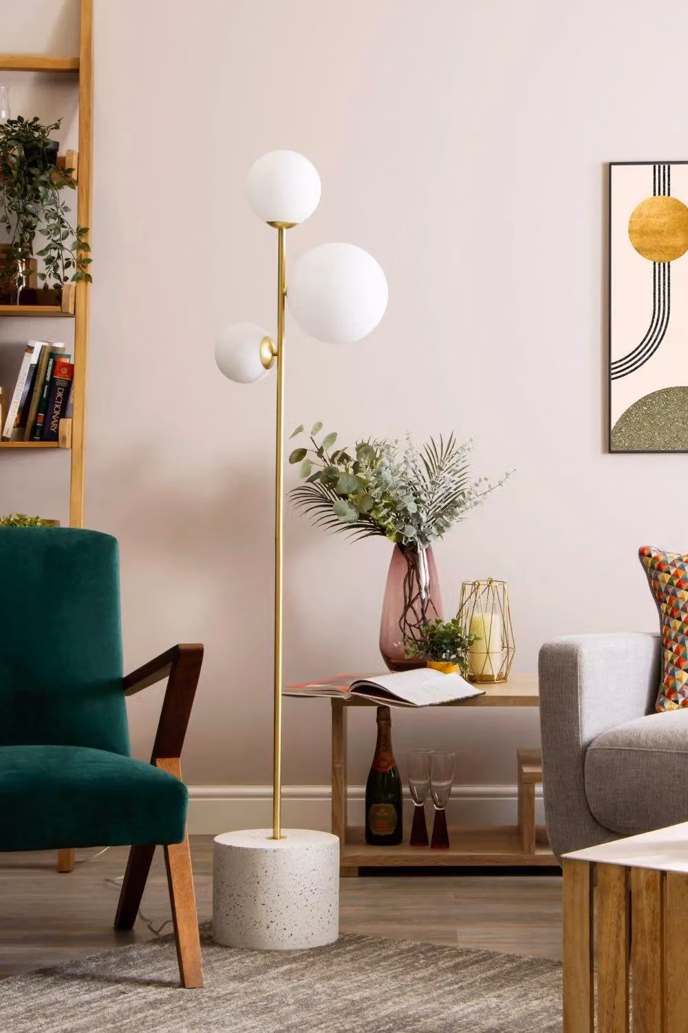 BHS Lighting Terrazzo Forella Brass Floor Lamp in Gold/Brass – 2