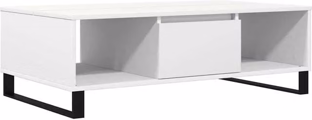 Berkfield Home Modern White Coffee Table, W/D/H: 104 x 60 x 35 cm