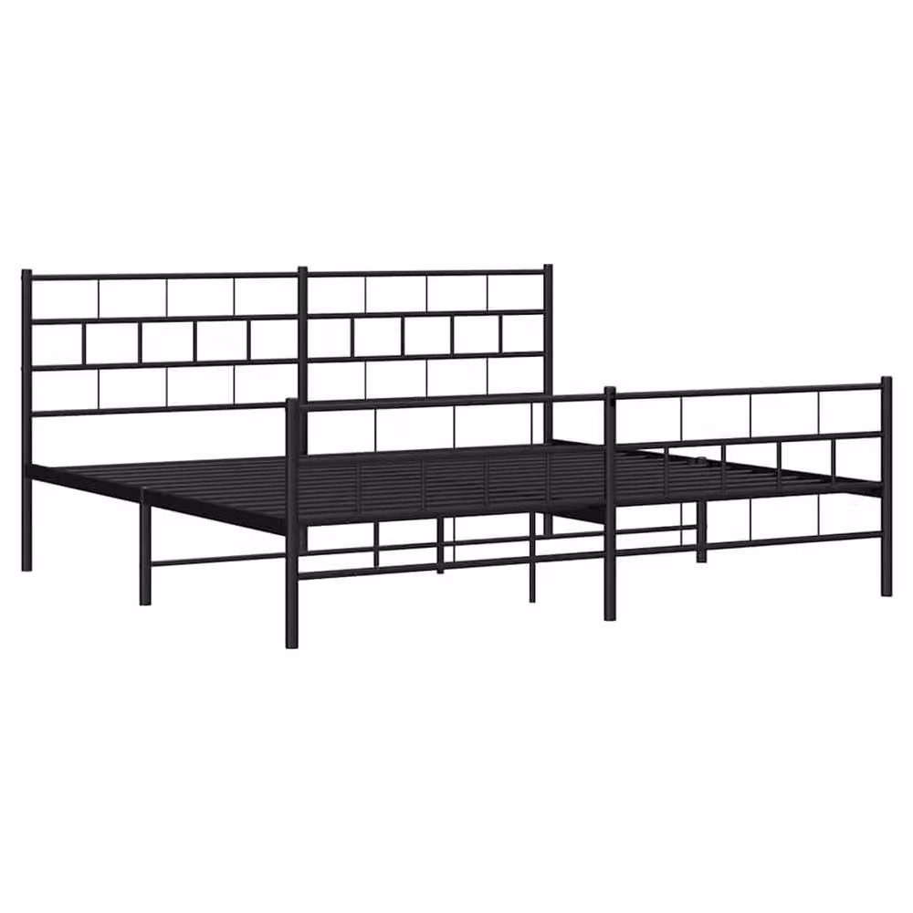 Berkfield Home Metal Bed Frame with Headboard and Footboard in Black – 3