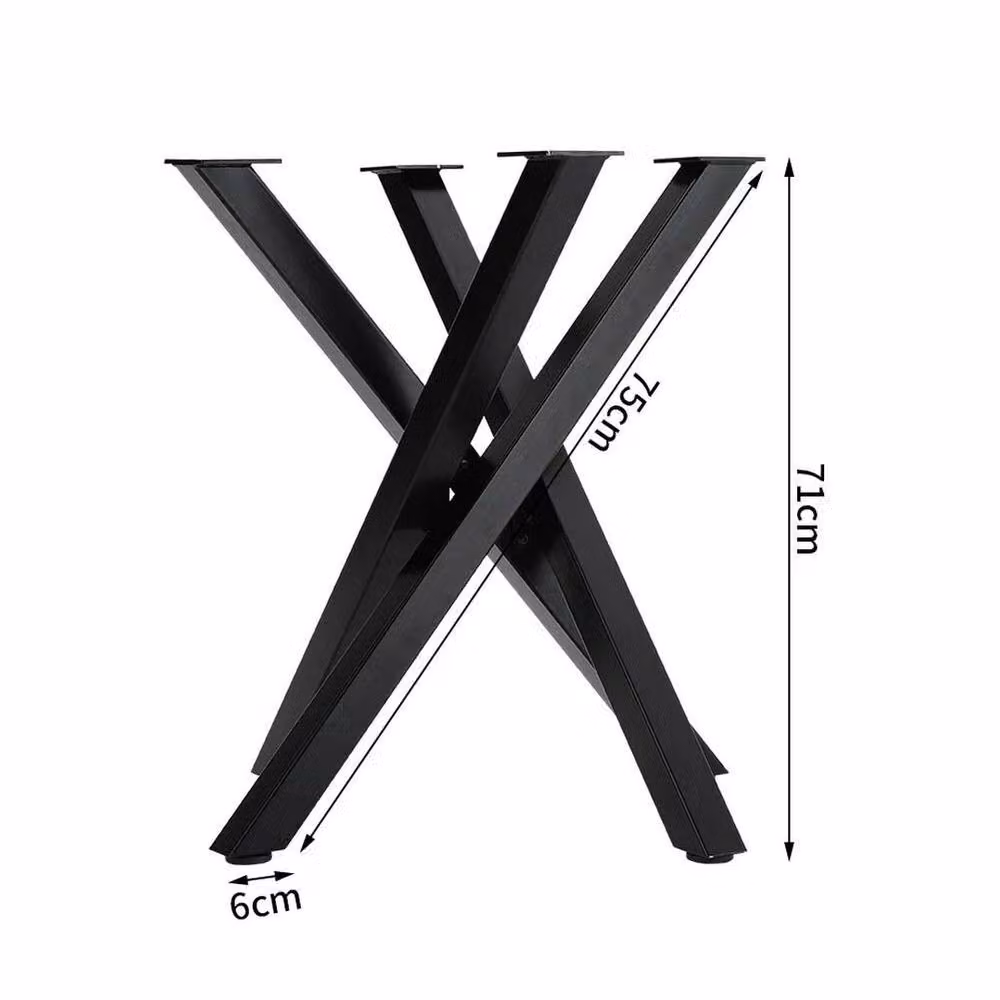 Kelvenix Heavy Duty Cross 4 Legs Steel Table in Black, W: 1000 cm, D: 52 cm, H: 71 cm – 2