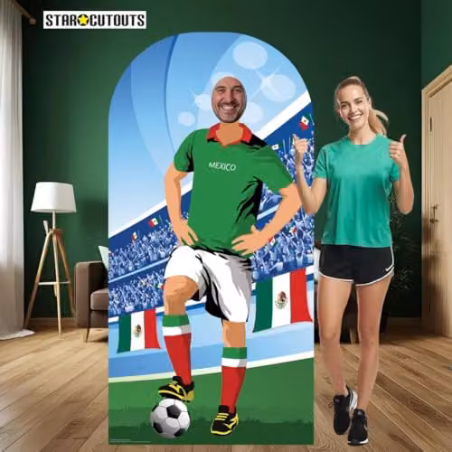 Star Cutouts Mexico World Cup 2026 Football Stand-In Cardboard Cutout, Multicolour Lifesize Party Photo Prop, Height: 190 cm – 3