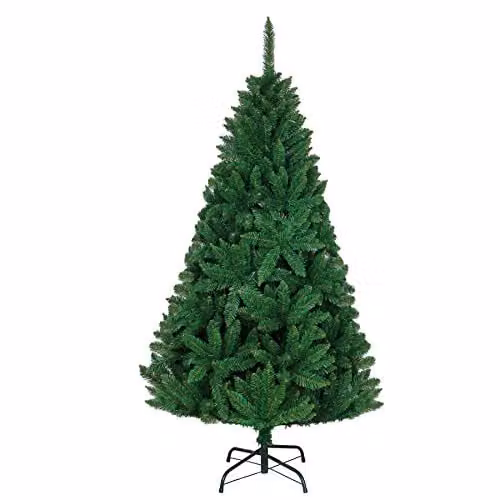 SHATCHI Green Imperial Pine Artificial Deluxe Christmas Tree with Hinged Branches and Metal Stand, H 120 cm
