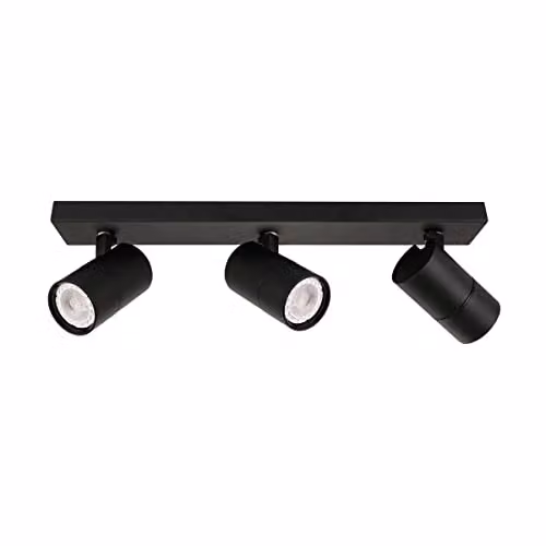 Netlighting Laconi Modern 3 Light Ceiling Spotlight Bar in Black with Adjustable GU10 Bulbs