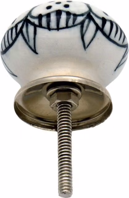 Nicola Spring Polished Ceramic Cabinet Knobs, Black and White, Pack of 12