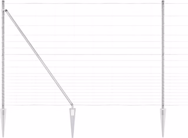 Berkfield Home Field Fence Galvanised Steel in Silver, H: 160 cm, W: 25 m