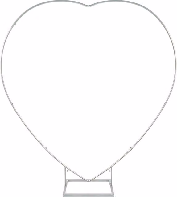 Neel Blue Heart Metal Balloon Arch Stand Party Decoration in White, Height: 200 cm