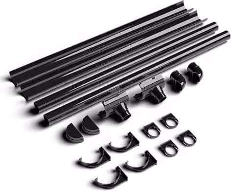 FloPlast Mini Gutter Shed Pack Apex Style Roof in Black PVC