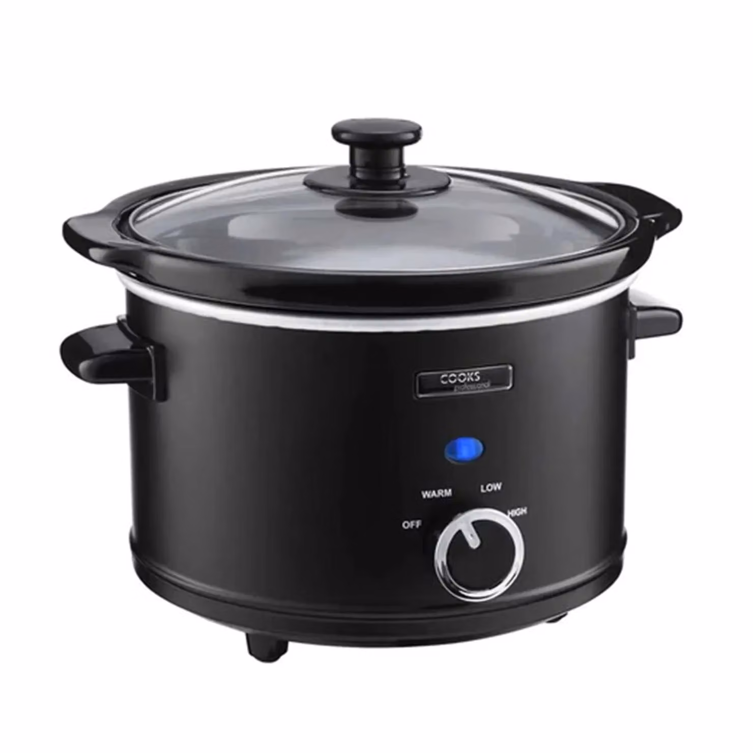 Cooks Professional 2.5L Slow Cooker with Glass Lid and Removable Ceramic Bowl in Black – 5